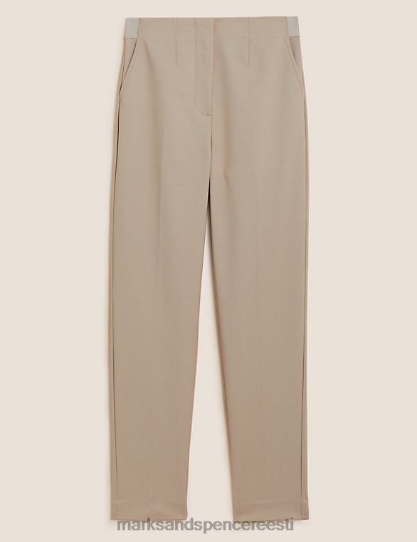 Riietus ee Marks & Spencer naised puuvillasegust slim fit pahkluu grazer püksid liiv NZTRN3550