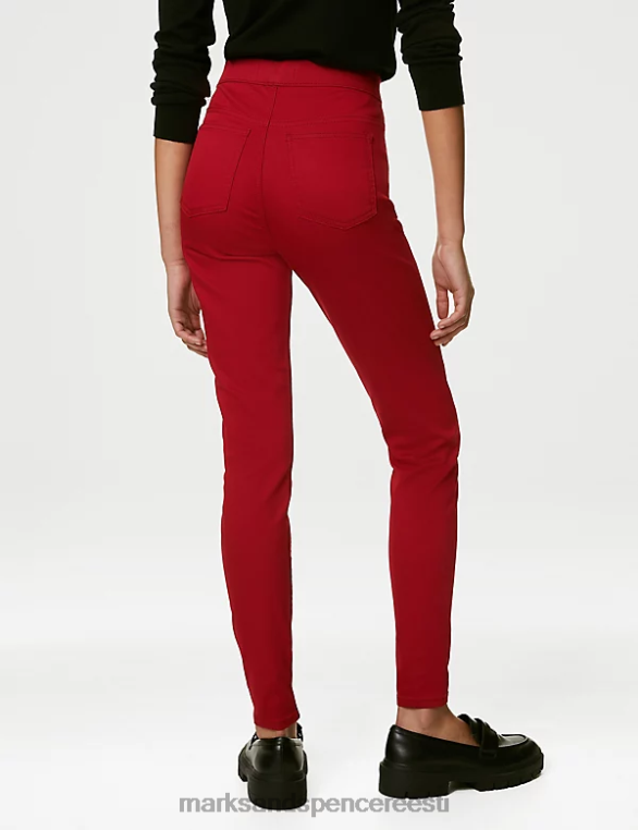 Riietus ee Marks & Spencer naised kõrge vöökohaga jeggings keskmine punane NZTRN76
