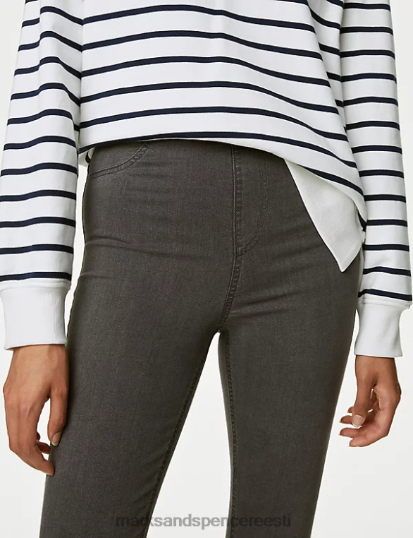 Riietus ee Marks & Spencer naised kõrge vöökohaga jeggings söe segu NZTRN63