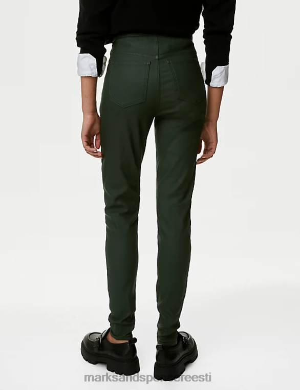 Riietus ee Marks & Spencer naised kaetud kõrge vöökohaga jeggings khaki NZTRN2272