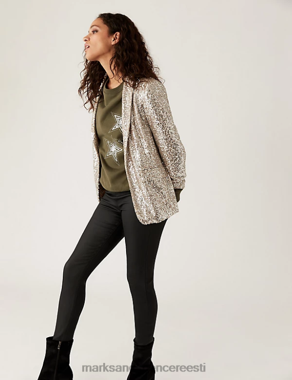 Riietus ee Marks & Spencer naised kaetud kõrge vöökohaga jeggings must NZTRN1949