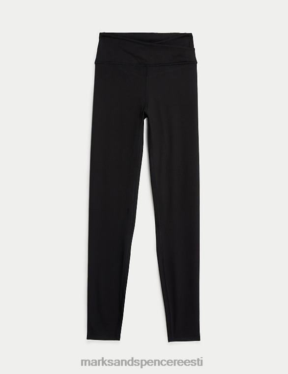 Riietus ee Marks & Spencer naised minge tasakaalustama kõrge vöökohaga joogasääriseid must NZTRN3165