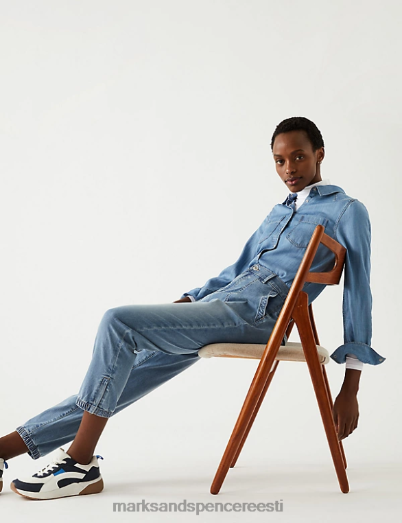 Riietus ee Marks & Spencer naised puuvillarikkad slim fit sörkijad denim NZTRN389