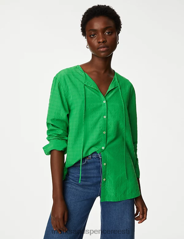 Riietus ee Marks & Spencer naised Modal rikas õngejada pluus hapuroheline NZTRN1270