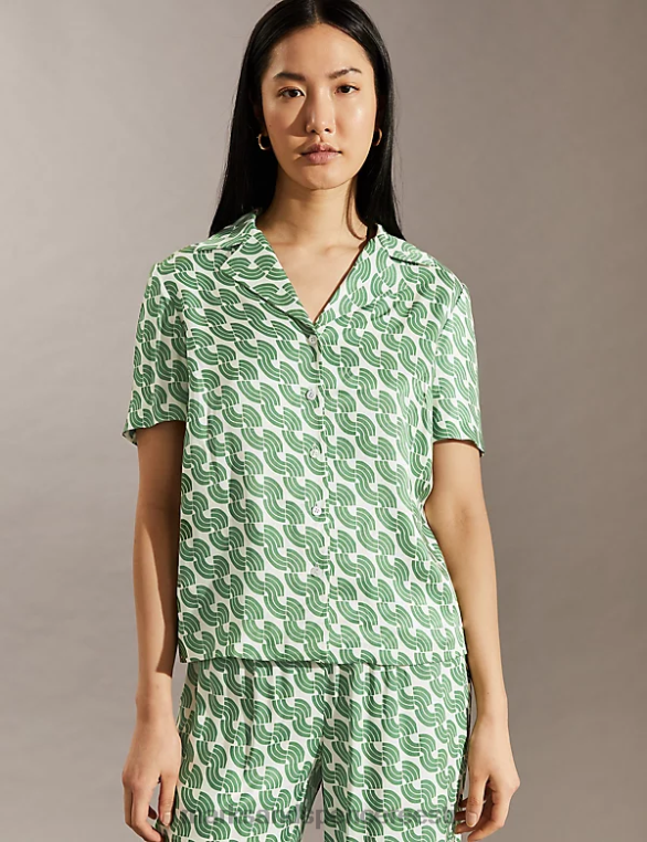 Riietus ee Marks & Spencer naised geomeetrilise kraega särk roheline NZTRN1116