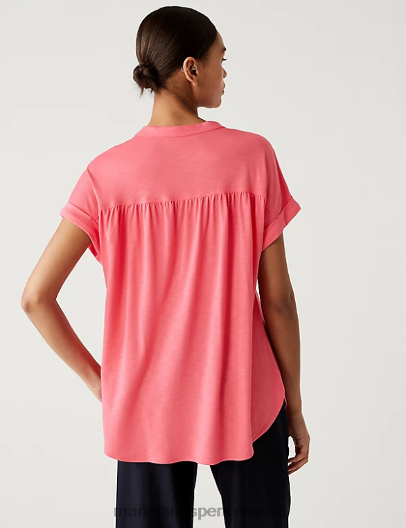 Riietus ee Marks & Spencer naised jersey tavaline istuv top keskmine roosa NZTRN1509