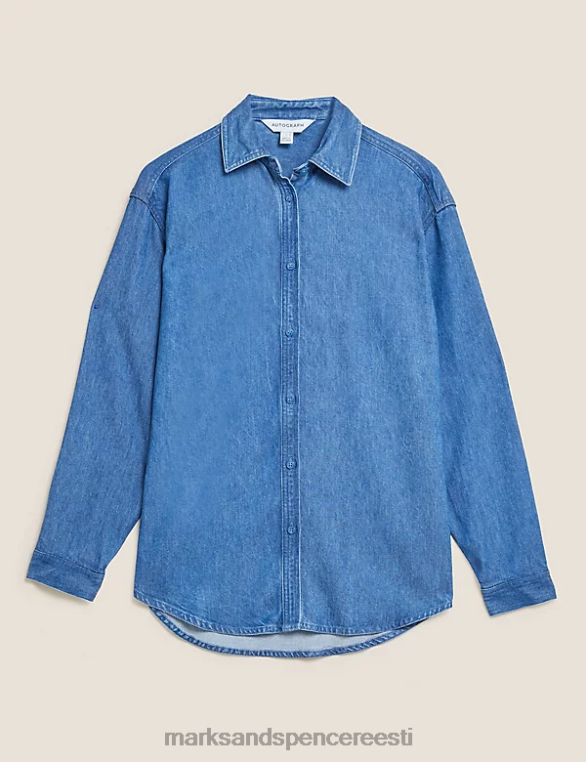Riietus ee Marks & Spencer naised lyocell denim kraega särk indigo NZTRN1512