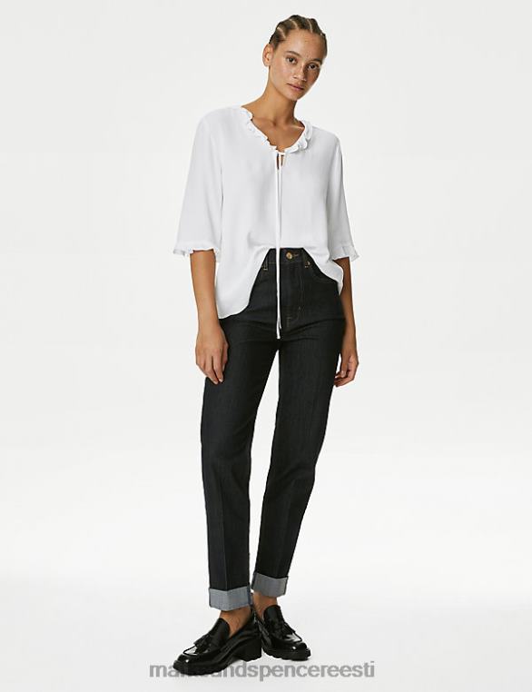 Riietus ee Marks & Spencer naised v-kaelusega sasipluus detailidega popover elevandiluust NZTRN233