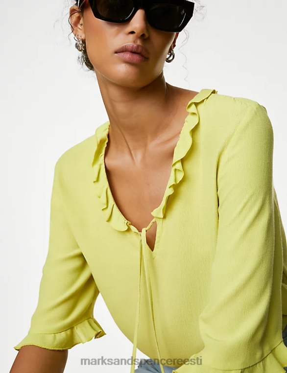 Riietus ee Marks & Spencer naised v-kaelusega sasipluus detailidega popover lubi NZTRN546