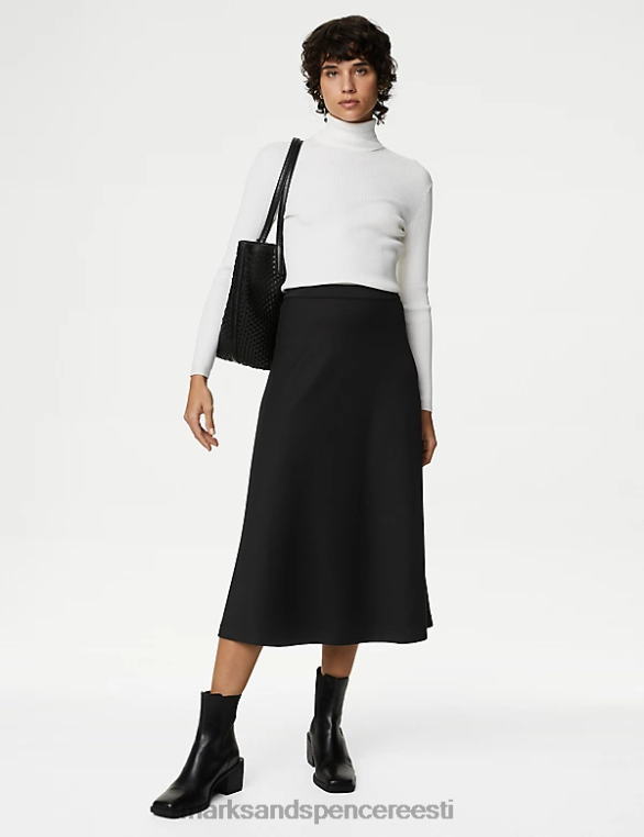 Riietus ee Marks & Spencer naised jersey midi ringi seelik must NZTRN1742