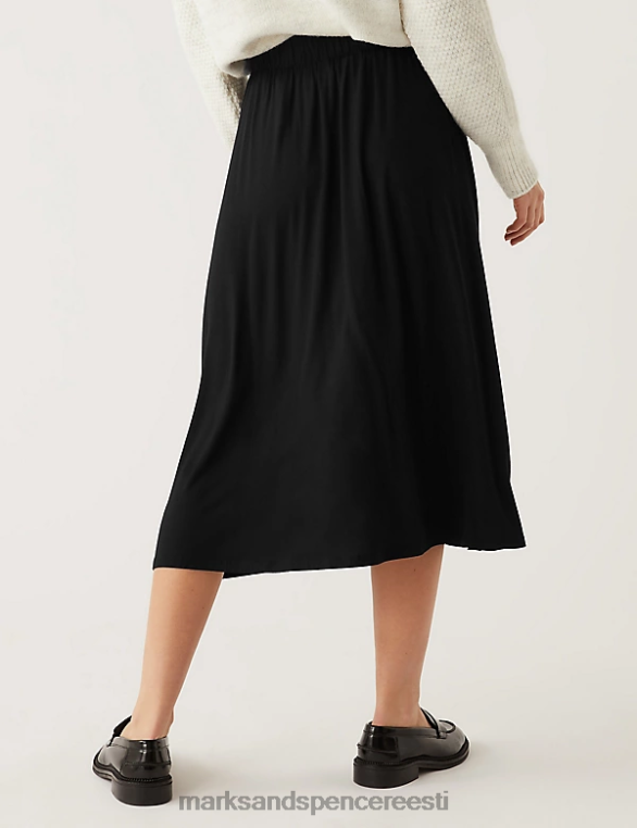 Riietus ee Marks & Spencer naised jersey midi ringi seelik must NZTRN2521