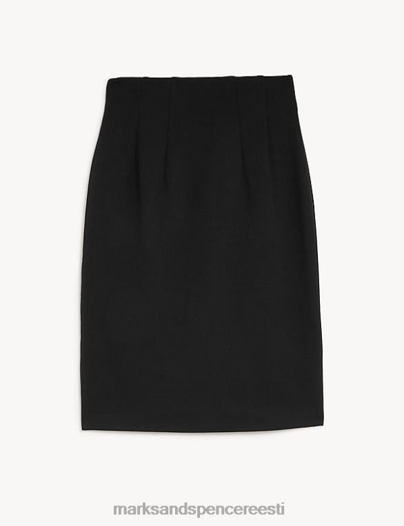 Riietus ee Marks & Spencer naised jersey põlvini pliiatsiseelik must NZTRN759