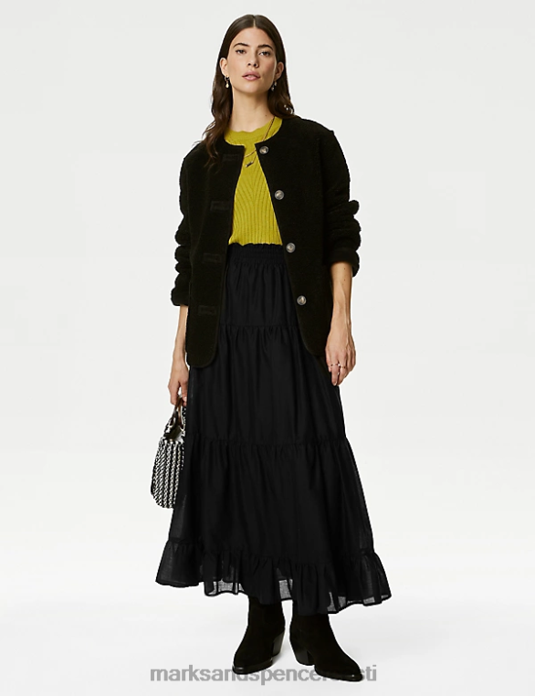 Riietus ee Marks & Spencer naised puhtast puuvillast astmeline maksiseelik must NZTRN478