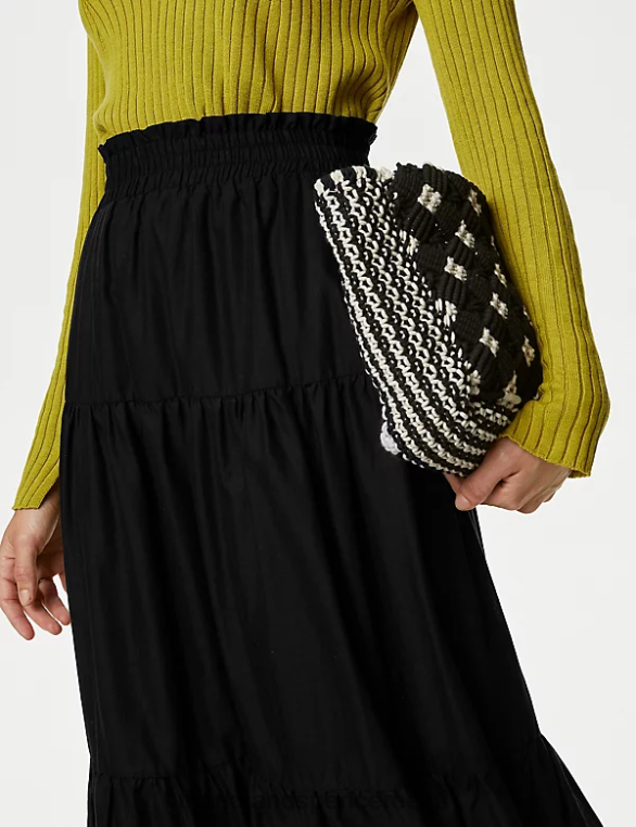 Riietus ee Marks & Spencer naised puhtast puuvillast astmeline maksiseelik must NZTRN478