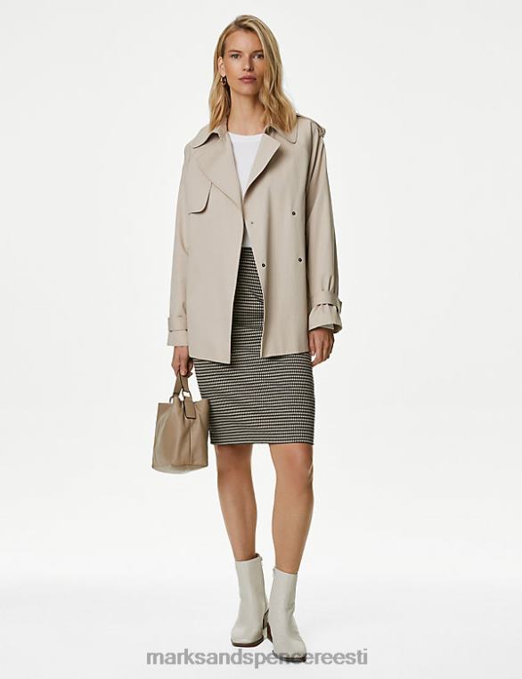 Riietus ee Marks & Spencer naised trikooruuduline midi-pliiatsiseelik pruun segu NZTRN1407
