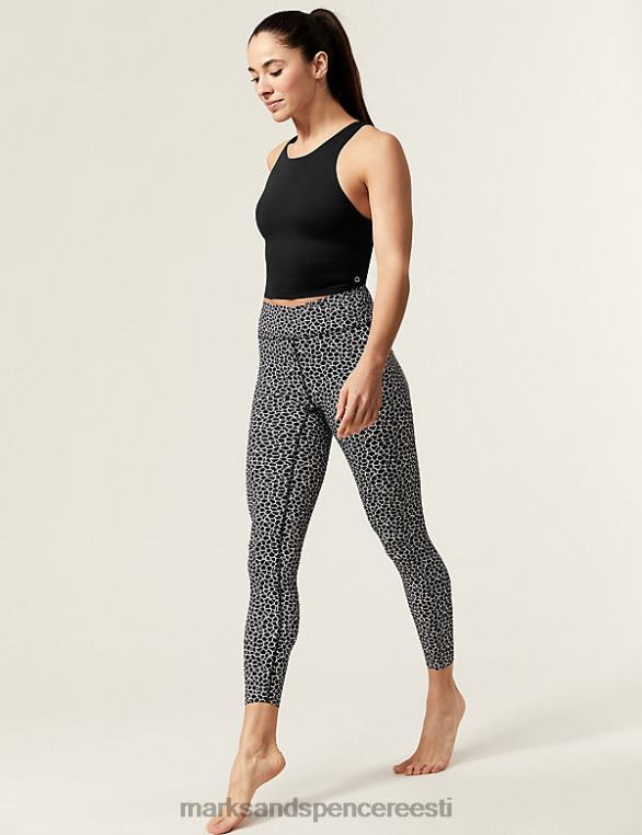 Riietus ee Marks & Spencer naised kõrge kaelusega polsterdatud jooga crop vesti top must NZTRN2495