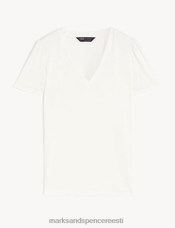 Riietus ee Marks & Spencer naised jersey tavaliste varrukatega t-särk elevandiluust NZTRN3372