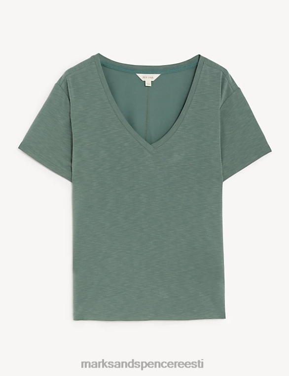 Riietus ee Marks & Spencer naised modaalselt rikkaliku v-kaelusega T-särk antiikroheline NZTRN2674