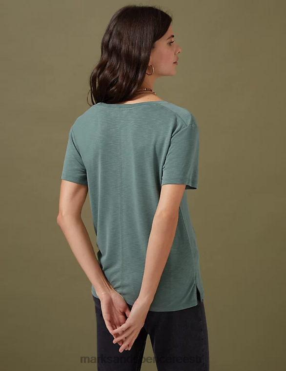 Riietus ee Marks & Spencer naised modaalselt rikkaliku v-kaelusega T-särk antiikroheline NZTRN2674