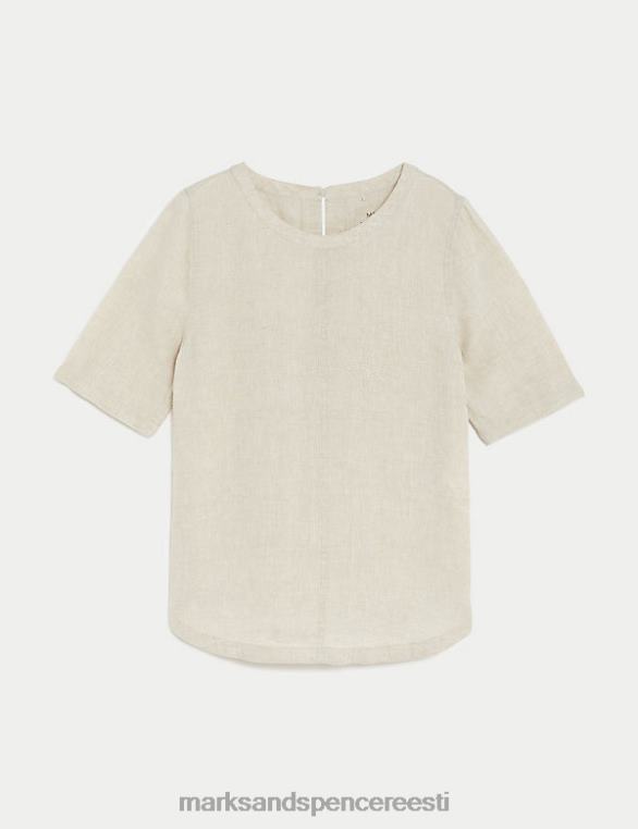 Riietus ee Marks & Spencer naised puhtast linasest t-särgist loomulik NZTRN329