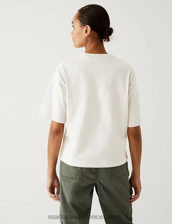 Riietus ee Marks & Spencer naised puhtast puuvillast snoopy t-särk looduslik segu NZTRN2099