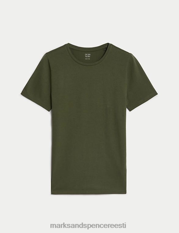Riietus ee Marks & Spencer naised puuvillane rikas slim fit T-särk jahimees roheline NZTRN1810