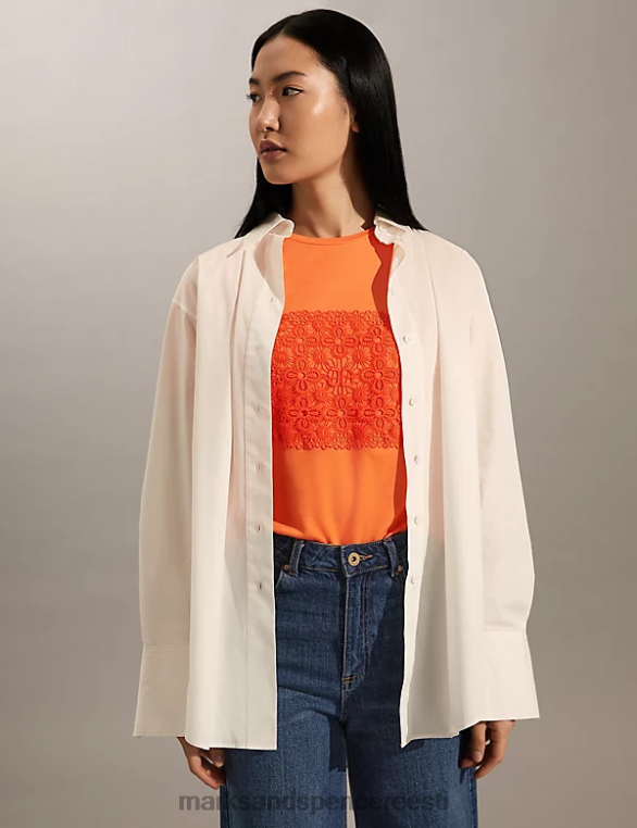 Riietus ee Marks & Spencer naised tikitud t-särk oranž NZTRN2807