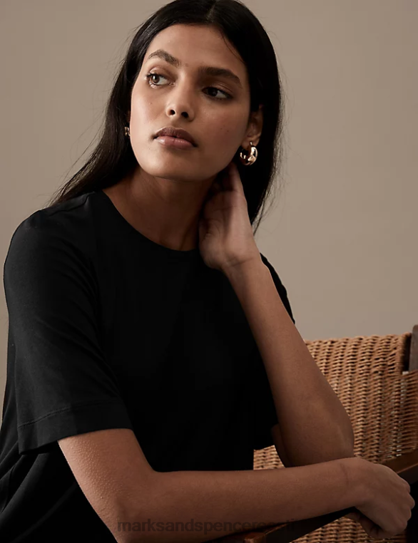Riietus ee Marks & Spencer naised trikoo t-särk must NZTRN1869