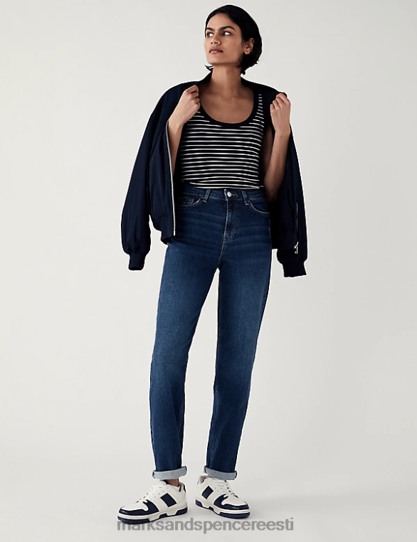 Riietus ee Marks & Spencer naised boyfriend ankle grazer teksad tume indigo NZTRN2629