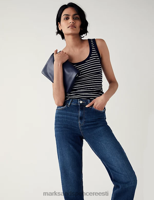 Riietus ee Marks & Spencer naised boyfriend ankle grazer teksad tume indigo NZTRN2629