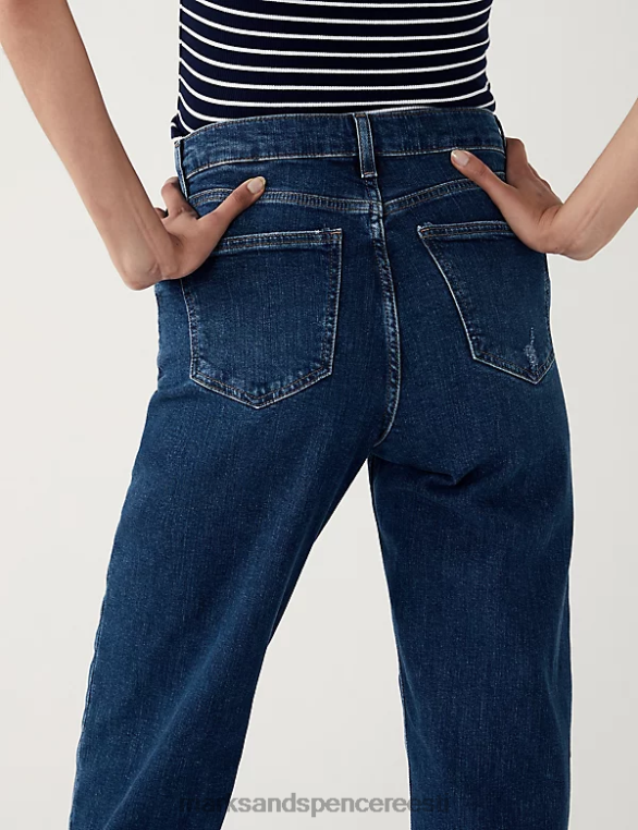 Riietus ee Marks & Spencer naised boyfriend ankle grazer teksad tume indigo NZTRN2629
