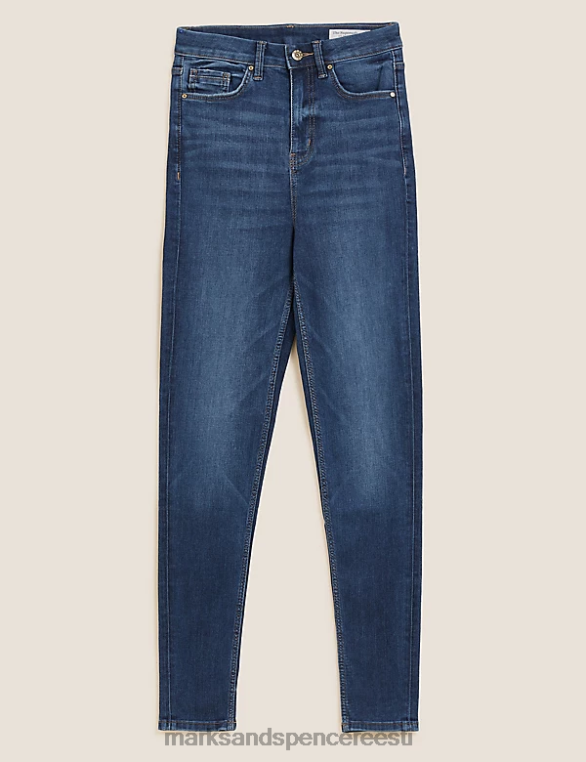 Riietus ee Marks & Spencer naised ivy superpehmed kõrge vöökohaga kitsad teksad indigo NZTRN409
