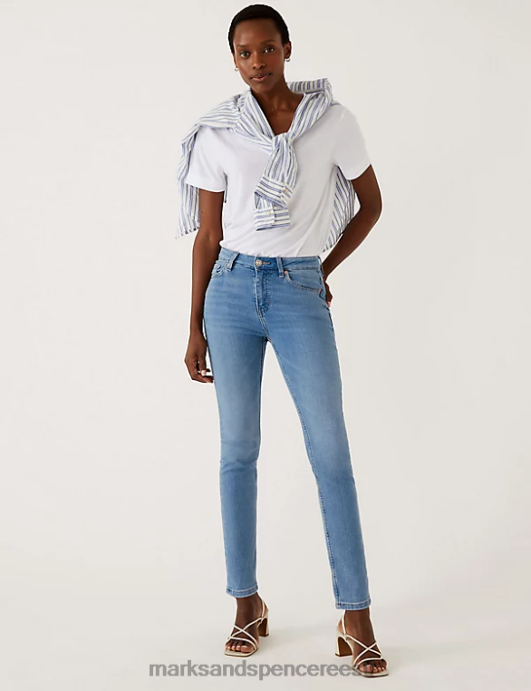 Riietus ee Marks & Spencer naised liily slim fit venivad teksad kerge indigo NZTRN2730
