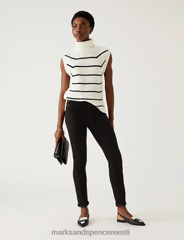 Riietus ee Marks & Spencer naised liily slim fit venivad teksad must segu NZTRN2353
