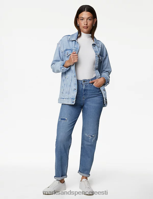 Riietus ee Marks & Spencer naised 2 tk puuvillast rikas slim fit topid must segu NZTRN2719