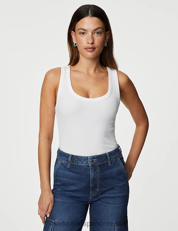 Riietus ee Marks & Spencer naised 2tk puuvillast rikkaliku soonikuga vestid must valge NZTRN661