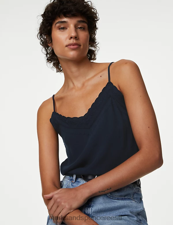 Riietus ee Marks & Spencer naised cutwork detail cami top kesköö merevägi NZTRN1408