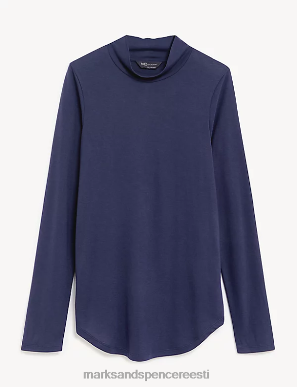 Riietus ee Marks & Spencer naised jersey kaelusega lõdvestunud pikkade varrukatega topp tint NZTRN3116