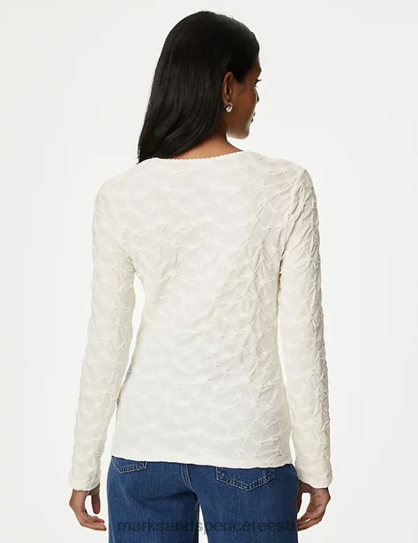 Riietus ee Marks & Spencer naised jersey tekstuuriga top elevandiluust NZTRN999
