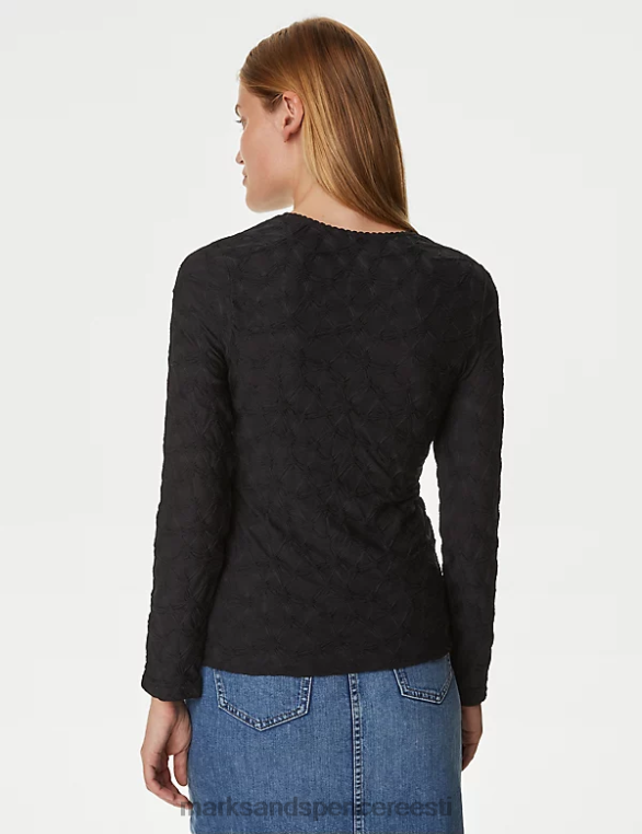 Riietus ee Marks & Spencer naised jersey tekstuuriga top must NZTRN604