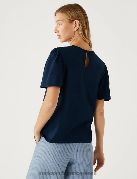 Riietus ee Marks & Spencer naised jersey-tikandiga tavaline istuv topp merevägi NZTRN1796