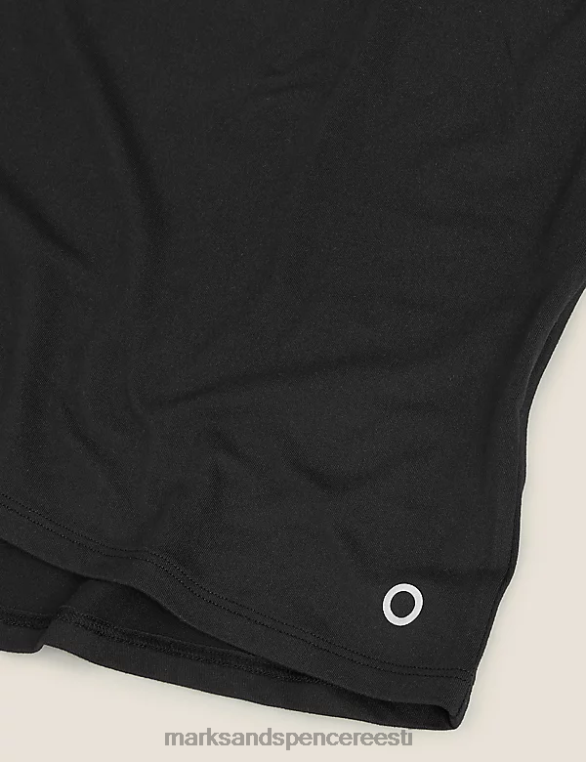 Riietus ee Marks & Spencer naised kaelusega lõdvestunud varrukateta joogatops must NZTRN3279