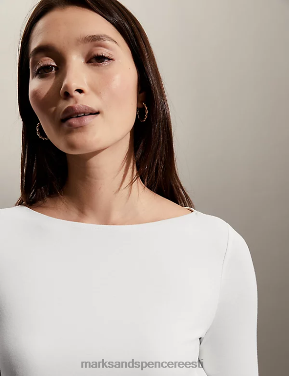 Riietus ee Marks & Spencer naised kaldkaelusega 3/4 varrukatega ülaosa elevandiluust NZTRN3026