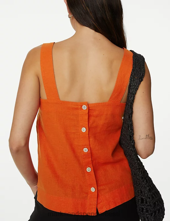Riietus ee Marks & Spencer naised linasegu cami top ereoranž NZTRN599
