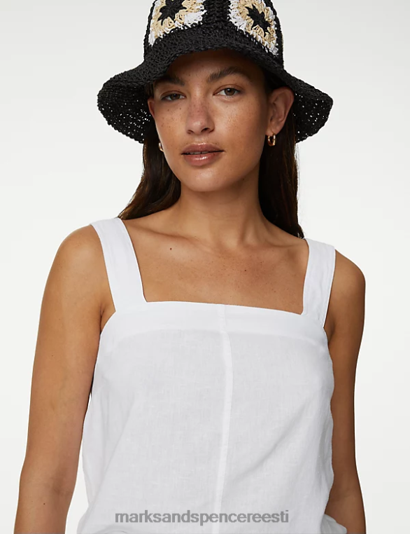 Riietus ee Marks & Spencer naised linasegu cami top valge NZTRN992