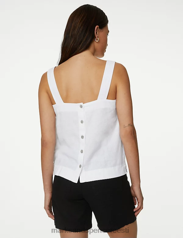 Riietus ee Marks & Spencer naised linasegu cami top valge NZTRN992