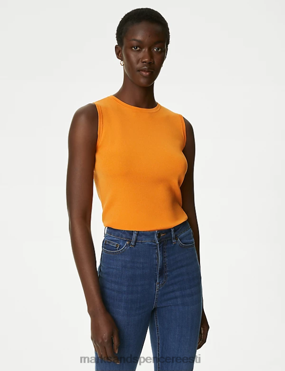 Riietus ee Marks & Spencer naised ümara kaelusega kootud vest mandariin NZTRN1103