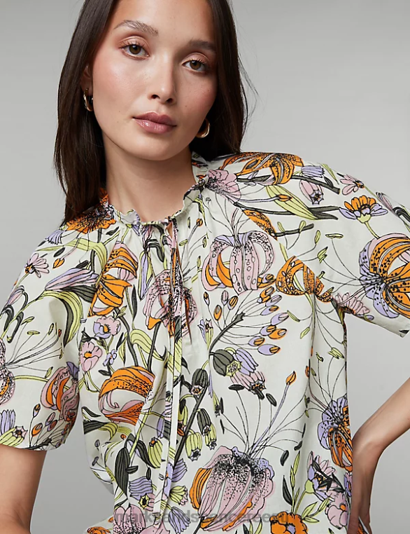 Riietus ee Marks & Spencer naised puhtast puuvillast lilleline lipsuga kaelus mitu NZTRN62