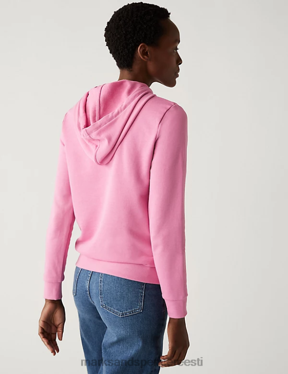 Riietus ee Marks & Spencer naised puuvillane hoodie keskmine roos NZTRN2992