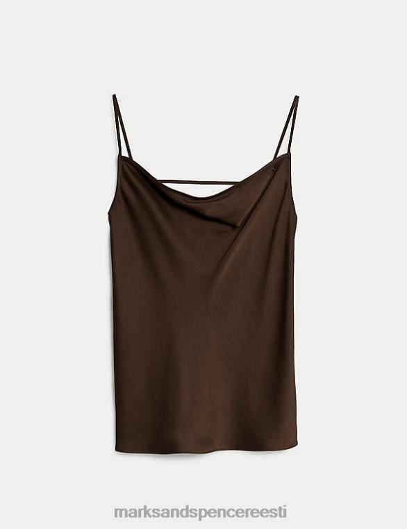 Riietus ee Marks & Spencer naised satiinist kate kaelusega cami top šokolaadi NZTRN1572